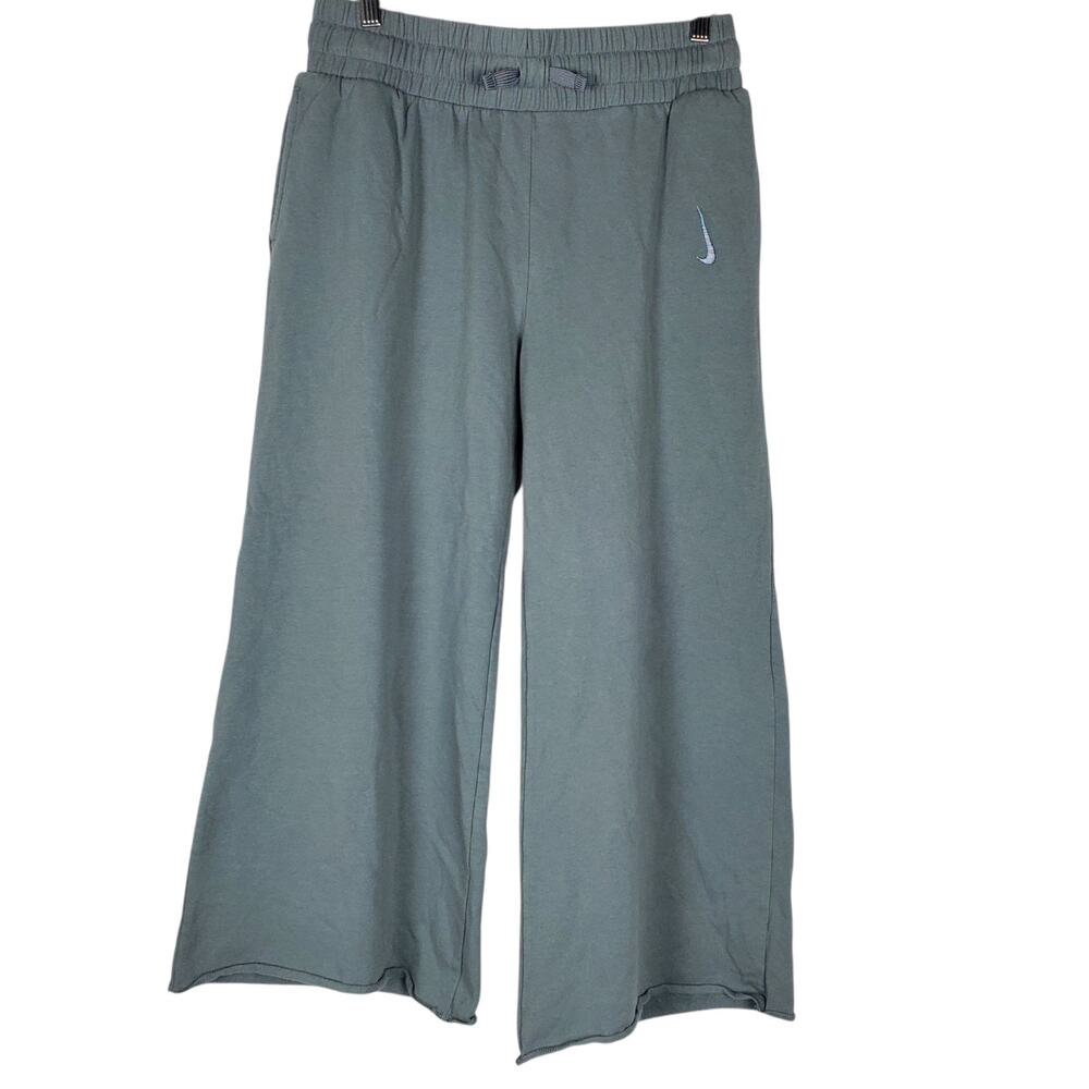 Nike Yoga Big Kids Girls Wide Leg Sweatpants XL Gray Pull On Fleece 26" Inseam